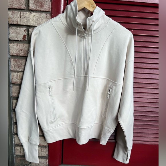 Old Navy Light Cream Half Zip Large Pullover Sweatshirt - Picture 6 of 12